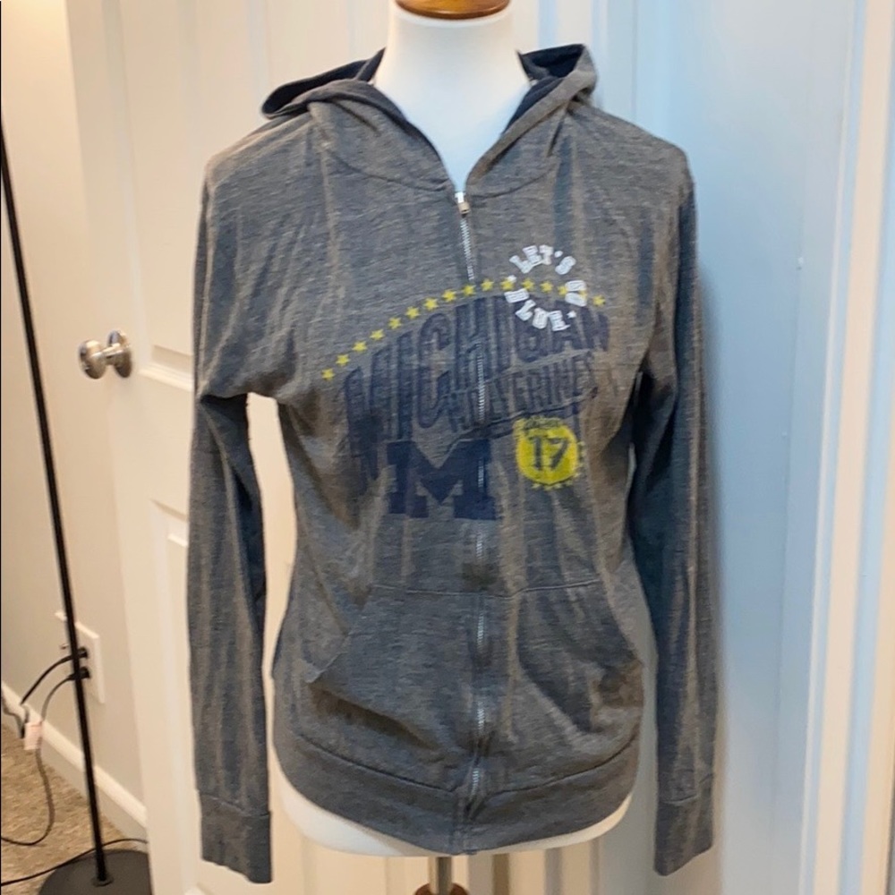 University Of Michigan Fitted Front Zip Hoodie